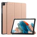 Bolsa Fólio Inteligente Tri-Fold para Samsung Galaxy Tab A9 - Cor-de-Rosa Dourado