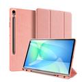 Bolsa tipo Folio Smart Tri-fold Samsung Galaxy Tab S10 FE+ Dux Ducis Domo - Cor-de-Rosa