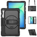 Capa híbrida Tech-Protect Solid360 com correia e suporte para Samsung Galaxy Tab S10 FE+ - Preto