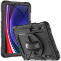 Capa híbrida Tech-Protect Solid360 com correia e suporte para Samsung Galaxy Tab S9/S9 FE/S10 FE/S10 Lite - Preto