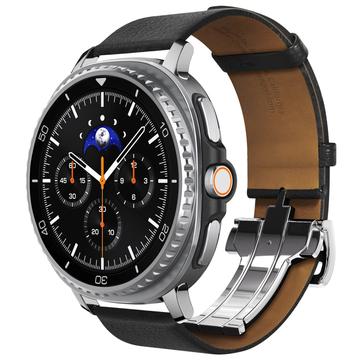 Bracelete em pele Samsung Galaxy Watch8/Watch8 Classic Spigen Enzo - 40/44/46mm - Preto