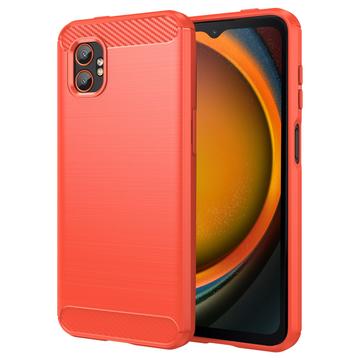 Capa de TPU Escovado para Samsung Galaxy XCover7 Pro - Fibra de Carbono