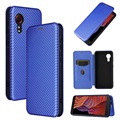 Bolsa Flip para Samsung Galaxy Xcover 5 - Fibra de Carbonoe - Azul