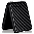 Capa com Alça para Samsung Galaxy Z Flip3 5G - Fibra de Carbono - Preto