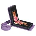 Bolsa Híbrida com Divisória de Cartão para Samsung Galaxy Z Flip4 5G - Roxo