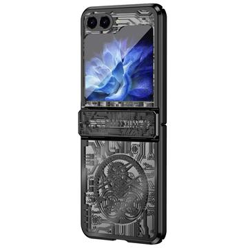 Capa de plástico galvanizado Mechanical Legend para Samsung Galaxy Z Flip6/Z Flip7 FE - Preto