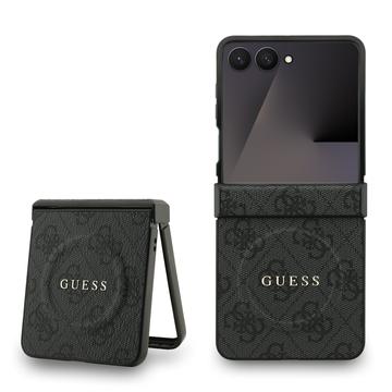 Capa com anel colorido Guess 4G para Samsung Galaxy Z Flip7 - Compatível com MagSafe - Preto