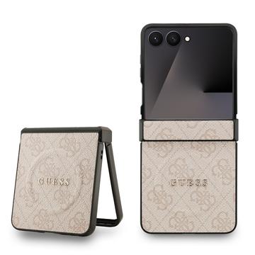 Capa com anel colorido Guess 4G para Samsung Galaxy Z Flip7 - Compatível com MagSafe - Cor-de-Rosa