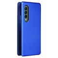Bolsa Flip para Samsung Galaxy Z Fold3 5G - Fibra de Carbono - Azul
