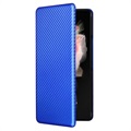 Bolsa Flip para Samsung Galaxy Z Fold3 5G - Fibra de Carbono - Azul