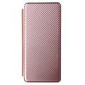 Bolsa Flip para Samsung Galaxy Z Fold3 5G - Fibra de Carbono - Cor-de-Rosa Dourado