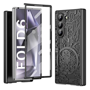 Capa de plástico galvanizada Samsung Galaxy Z Fold6 Mechanical Legend - Preto