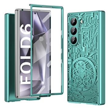 Capa de plástico galvanizada Samsung Galaxy Z Fold6 Mechanical Legend - Verde