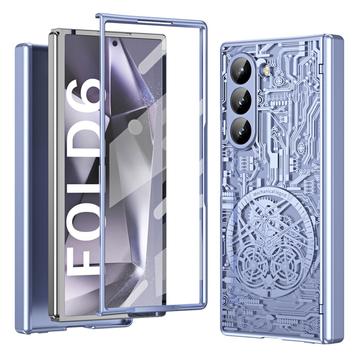 Capa de plástico galvanizada Samsung Galaxy Z Fold6 Mechanical Legend - Azul