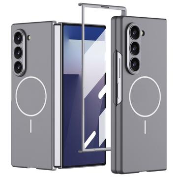 Capa magnética fina GKK para Samsung Galaxy Z Fold7 com proteção de ecrã em vidro temperado - Cinzento