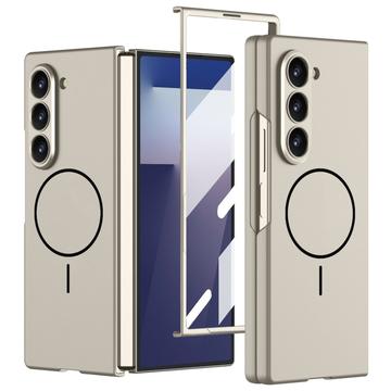 Capa magnética fina GKK para Samsung Galaxy Z Fold7 com proteção de ecrã em vidro temperado - Cinzento titânio