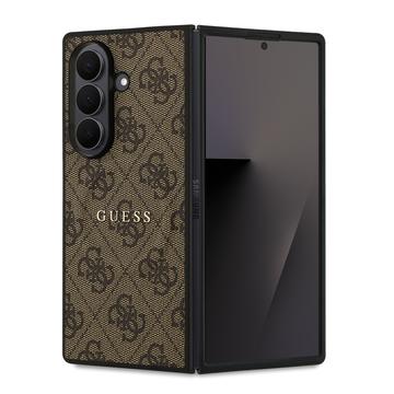 Capa com anel colorido Guess 4G para Samsung Galaxy Z Fold7 - Compatível com MagSafe - Castanho