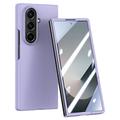 Capa de plástico para Samsung Galaxy Z Fold7 com proteção exterior de ecrã em vidro temperado - Roxo