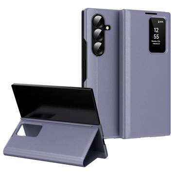 Capa Flip Samsung Galaxy Z Fold7 Smart Clear View com ranhura para cartão - Cinzento Roxo