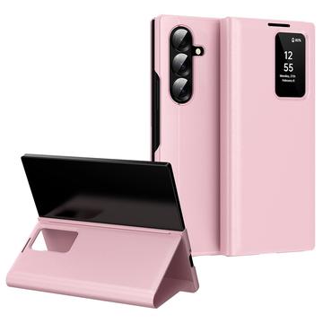 Capa Flip Samsung Galaxy Z Fold7 Smart Clear View com ranhura para cartão - Rosa