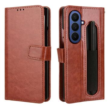 Samsung Galaxy Z Fold7 Capa para carteira com suporte - Castanho