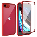 Capa Híbrida Shine&Protect 360 para iPhone 7/8/SE (2020)/SE (2022) - Vermelho / Transparente