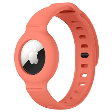 Pulseira em Silicone Resistente para Apple Airtag - Cor-de-Laranja