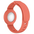 Pulseira em Silicone Resistente para Apple Airtag - Cor-de-Laranja