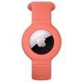 Pulseira em Silicone Resistente para Apple Airtag - Cor-de-Laranja