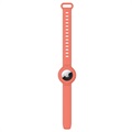 Pulseira em Silicone Resistente para Apple Airtag - Cor-de-Laranja
