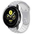 Bracelete em Silicone para Samsung Galaxy Watch Active – Branco / Cinzento
