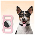 Capa de Silicone para Apple AirTag para Coleira de Animal de Estimação - Cor-de-Rosa
