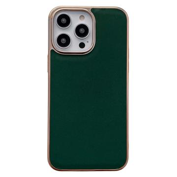 Capa Revestida a Couro Série Silky para iPhone 14 Pro Max - Verde