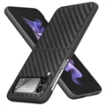 Capa Fina para Samsung Galaxy Z Flip4 - Fibra de Carbono - Preto
