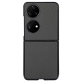 Capa Fina para Huawei P50 Pocket - Fibra de Carbono - Preto