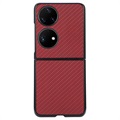 Capa Fina para Huawei P50 Pocket - Fibra de Carbono - Vermelho