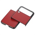 Capa Fina Samsung Galaxy Z Flip3 5G - Couro Legítimo - Vermelho