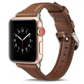 Bracelete Fina de Pele para Apple Watch Series 7/SE/6/5/4/3/2/1 - 45mm/44mm/42mm - Café