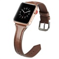 Bracelete Fina de Pele para Apple Watch Series 7/SE/6/5/4/3/2/1 - 41mm/40mm/38mm - Café