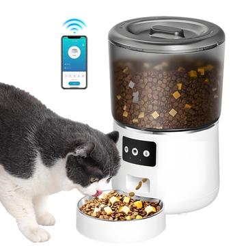 Dispensador Automático de Alimentos WiFi Inteligente para Cães e Gatos - 4l - Branco
