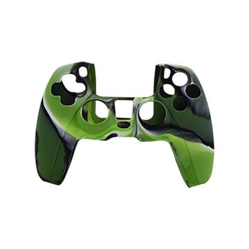 Capa protetora de silicone suave para o comando da PS5 - Verde camuflado
