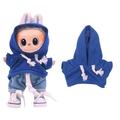 Casaco com capuz de cor sólida para Labubu Mini Figure 17cm - Azul escuro