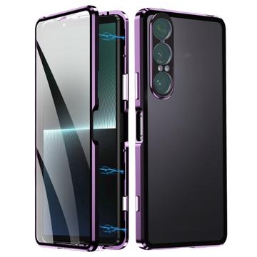 Capa magnética para Sony Xperia 1 VII com vidro temperado - Roxo