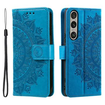 Bolsa tipo Carteira Mandala Series para Sony Xperia 1 VII - Azul