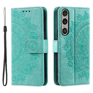 Bolsa tipo Carteira Mandala Series para Sony Xperia 1 VII - Verde