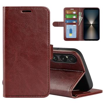 Capa tipo carteira com fecho magnético para Sony Xperia 1 VII - Castanho