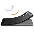 Capa de TPU Escovado para Sony Xperia 10 III, Xperia 10 III Lite - Fibra de Carbono - Preto