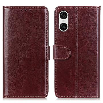 Capa tipo carteira com fecho magnético para Sony Xperia 10 VI - Castanho
