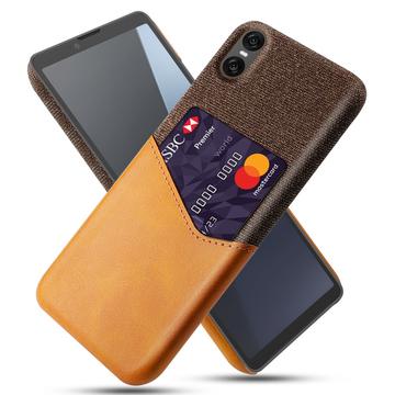 Capa com Porta-Cartões KSQ para Sony Xperia 10 VII - Cor-de-Laranja