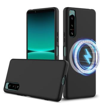 Capa de silicone líquido para Sony Xperia 5 IV - Compatível com MagSafe - Preta